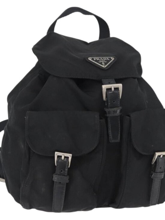 PRADA Backpack Nylon Black Silver Auth 178309 main image 9